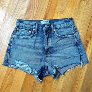 Size 24 AGOLDE Parker Cut Off Shorts in Rock Steady